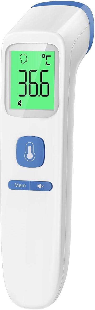 ANMEATE No-Touch Forehead Thermometer, Touchless, LCD Display, Fever Alarm
