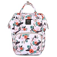 Floral Diaper Bag Backpack, Women Waterproof Travel Nappy Bag for Baby Care