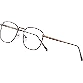 Retro 80s Square Glasses - Premium Non-Prescription Clear Lens for Women, Men & Teens | Walter White Style Fashion Tea Frame