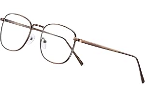 LNOZOOUTEI Retro 80s Square Glasses - Premium Non-Prescription Clear Lens for Women, Men & Teens | Walter White Style Fashion Tea Frame