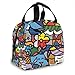 BIAN-61 Romero-Britto Gambar Grafiti Nama Bayu Insulated Lunch Tote Bag Handbag Lunchbox Gourmet Tote Food Container Aluminum Foil for Outdoor Picnic