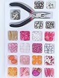 Jewelry Making Kit- This adult, teen, and girl making kit includes pliers, findings, and a variety of pink beading supplies.