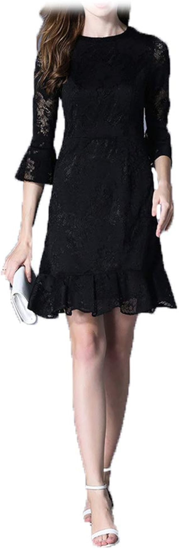 Amazon Oncom オンコム レディース ワンピース 総レース 七分袖 ひざ丈 タイト Aライン フォーマル ワンピ ドレス ワンピース チュニック 通販