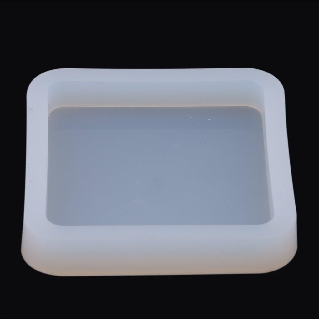 CanVivi Resin Molds Full Mirror Clear Resin Polymer Clay Tools Square Round Rectangular Oval Mud Plate Silicone Mold Jewelry Making DIY Craft,Small Square,3#