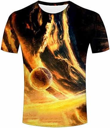 Mens Novelty 3D Print Colorful Cosmic Galaxy O Neck Short Sleeve Casual T Shirts Creative Design Tee Shirt For Men 3XL