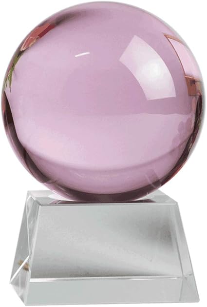 Gze Boule De Cristal Rose Avec Support Un Cristal Chanceux Representant L Amour Logo Ou Salutations Personnalisables 200mm Amazon Fr Cuisine Maison