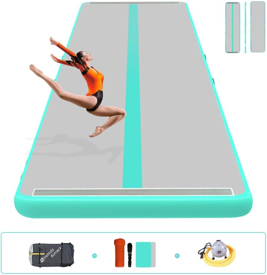Sinolodo 10ft/13ft/16ft/20ft/23ft/26ft Inflatable Gymnastics Air Track Tumbling Mat 4/8 inches Thickness Airtrack Mats for Home Use/Training/Cheerleading/Yoga/Water with Pump : Sports & Outdoors