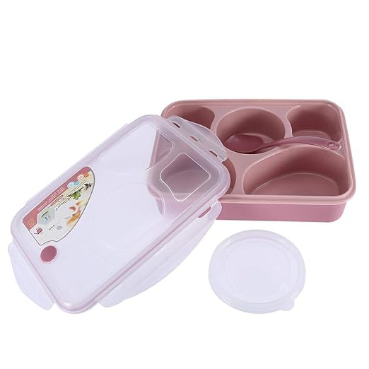 Lonchera, 5 rejillas 1000 ml Lonchera para microondas con cuchara ...