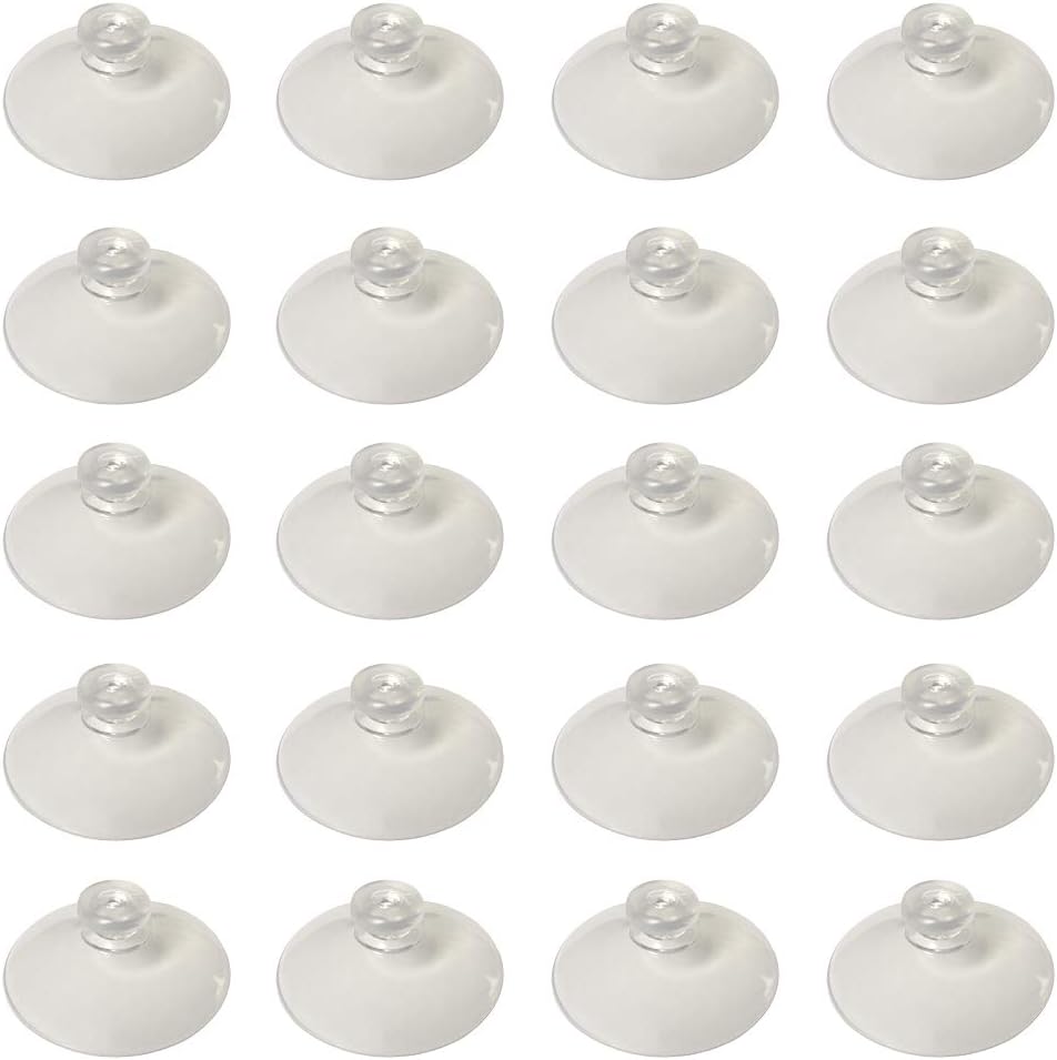 Clear Suction Cups 50mm Professional Strength Plastic Sucker Pads, Home Kitchen Car, Without Hooks, 20 Pieces
