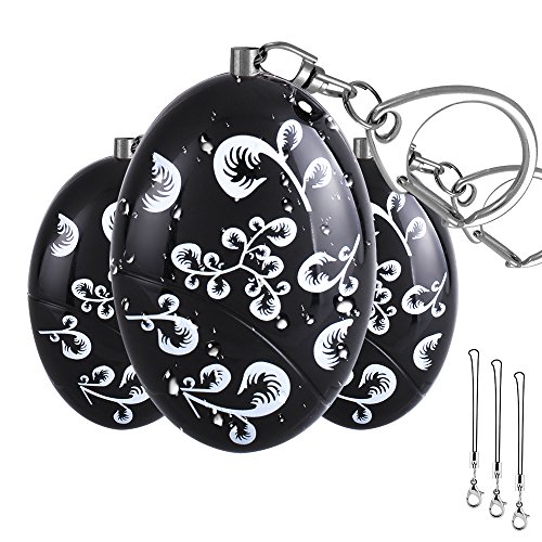 Personal Alarm 3 Pack Anrui Upgraded Version Waterproof 120dB Panic Safety Alarm Keychain Self Defense for Kids Women Adventurer Night Workers Anti-Theft Alarm Policeman Recommend (Black)