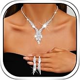 Sixexey Black Rhinestone Jewelry Set – Sparkly Necklace, Earrings, Bracelet & Ring For Parties, Prom & Weddings - View #6