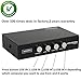 Updated Metal Case 4 Ports USB 2.0 Manual Share Sharing Switch Switcher Adapter Box Hub Allow 4 Computers Share 1 USB Device Like Printer, Scanner, Camera, Keyboard