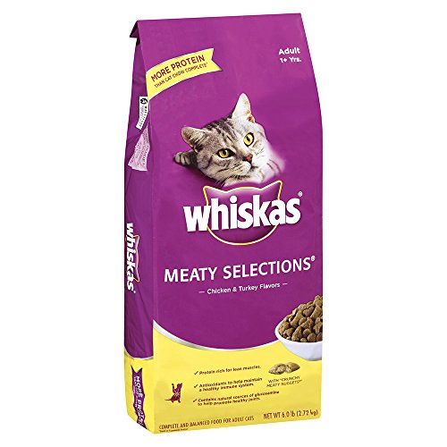 Whiskas Meaty Selections Chicken And Turkey Flavors Dry Cat Food 6 Pounds (Discontinued By Manufacturer)