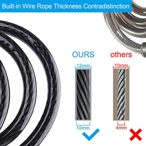 Diyife Fietsslot 150 cm/10 mm, Kabelslot met 4-Cijferige, Zinklegering & Verdikte Staalkabel, Zeer Veilig Fietsslot met… - Image 3