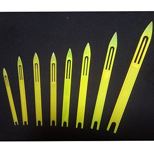Lonkiktik 9 PCS Size:1#-9# Hard Plastic Fishing Line Net Needle Shuttle Equipment Yellow Color Repair Fishing Netting Needles Shuttles - Thumbnail 4