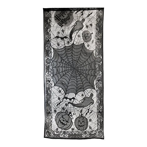 Halloween Door Curtain - DII Happy Halloween Lace Spider Web