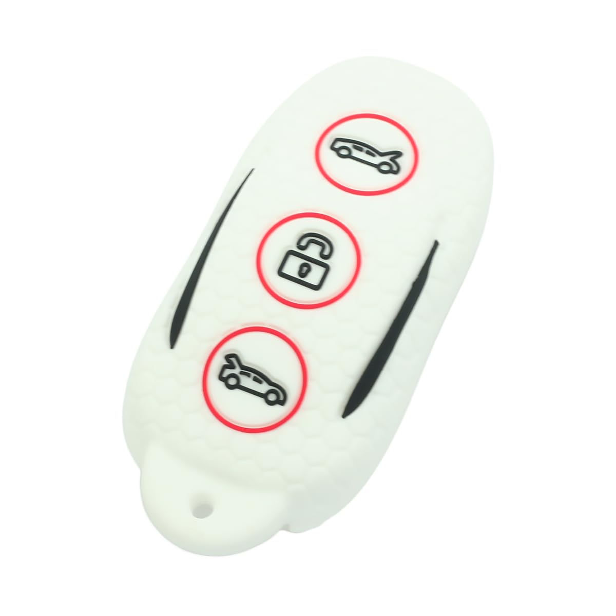 BROVACS Silicone Cover Protector Case Holder Rugged Skin Jacket Non-Slip Compatible with TESLA 3 Button Remote Key Fob CV2691 White