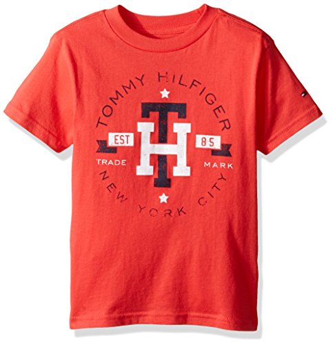 Tommy Hilfiger Denim Men's Big Boys' Graphic Short Sleeve Tee, Hibiscus Tea, XLarge (20)