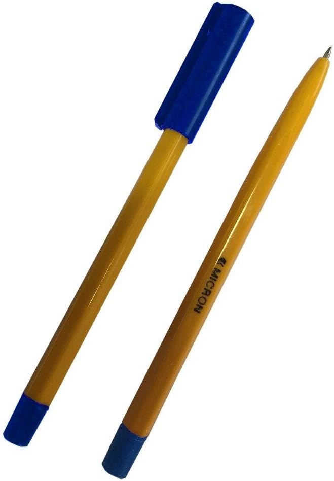10x BLUE MICRON FINE BALLPOINT PENS. FINE POINT BLUE BIROS 10 PENS