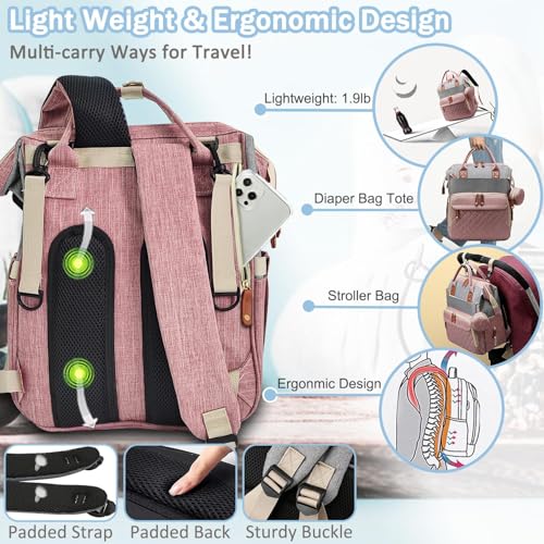 Backpack Bag Nappy Bags Large Capacity Maternity Bag with USB Charge Port new born Large Multifunction Travel Backpack changing bag for Mom and Dad