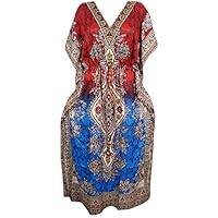 Mogul Interior Women's Maxi Caftan Soft Crepe Kaftan Dresses One Size