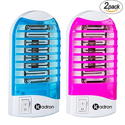 Bug Zapper Mosquito Killer Lamp, Electronic Insect Killer, Eliminates Flying Pests,Mosquito Trap, Night Lamp-2 Pack (Red & Blue)