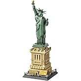 Mantfuty Statue of Liberty Building Blocks Set Famous World Architecture Model New York Landmark Bricks Toy Gifts for Adults(1409 Pieces)