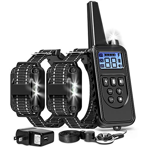 FunniPets Dog Training Collar, 2600ft Range Dog Shock Collar with Remote Waterproof Electronic Dog Collar for Medium and Large Dogs with 4 Training Modes Light Static Shock Vibration Beep