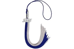 Endea Graduation Double Color Tassel with Silver Date Drop (Royal Blue/Grey, 2025)