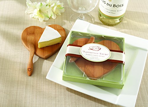 Kate Aspen Tastefully Yours Heart-Shaped Bamboo Cheese Board, Miniature Cutting Board, Sage Green/Br - //medicalbooks.filipinodoctors.org