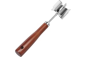 ZFLYCANP Heavy Duty Ground Meat Masher, Professional Hamburger Smasher with Ergonomic Wooden Handle, Potato Masher, Build Rus