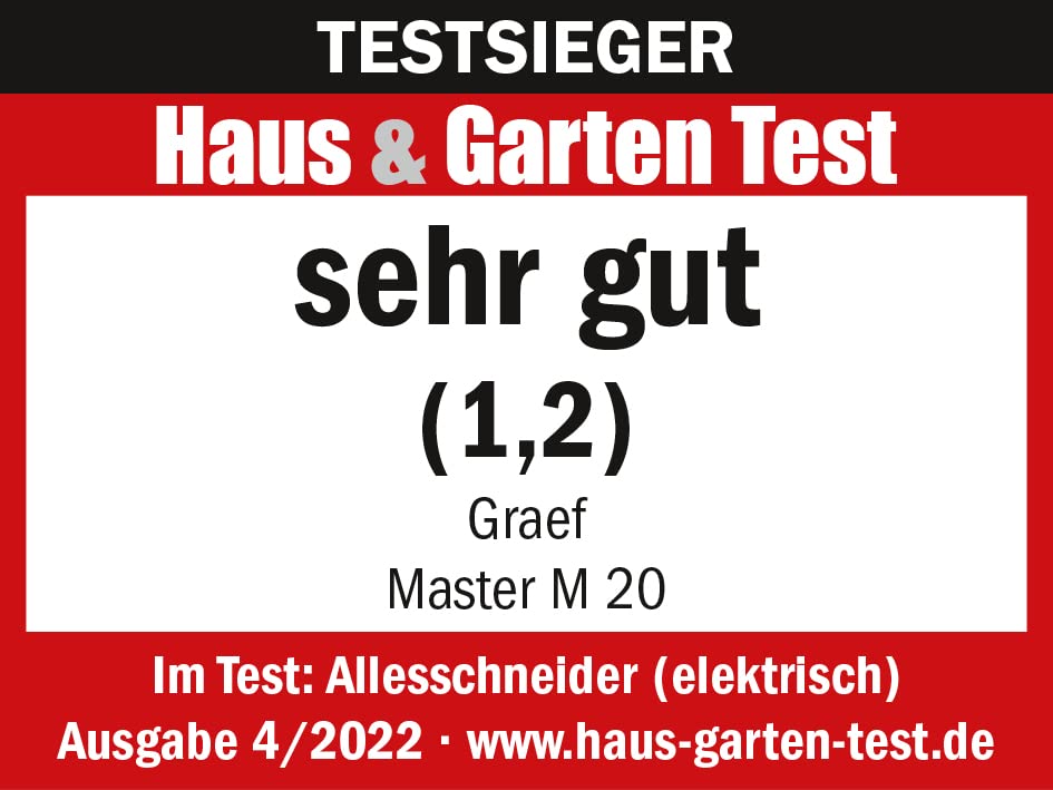 GRAEF. Master M20 - Elektrischer Allesschneider, Made in Germany, Vollstahlmesser Ø 170 mm für feinste Schnitte, Schnittstärke 0-20 mm, Kondensatormotor 170 W, Vollmetall, Schneidemaschine, Silber 8