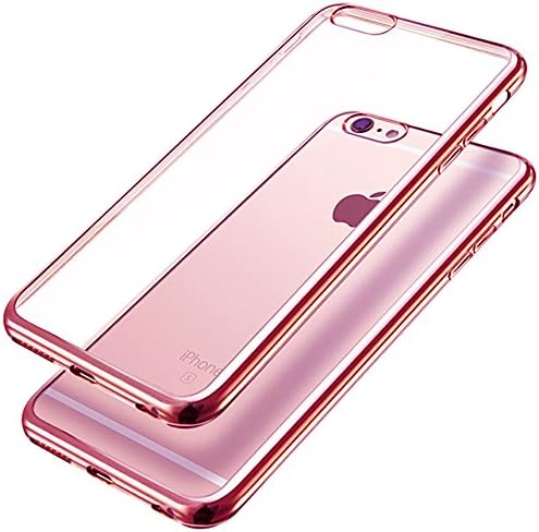 iPhone 6s Case, Ubegood® [Crystal Clear] Premium Flexible Thin Soft TPU + Extra Grip Case Clear Soft TPU Cover Case for Apple iPhone 6 cover case (Rose)