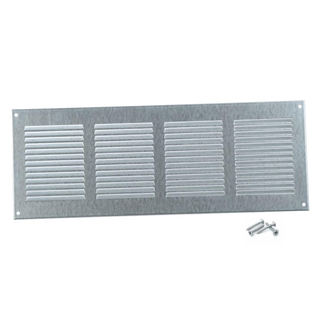 Steinberg14 Galvanised Steel 400x150mm Air Vent Cover with Insect Mesh - 16x6 inch Ventilation Grille - Air Vent Register for Walls and Ceilings - Ventilation Cover for Outdoor and Indoor