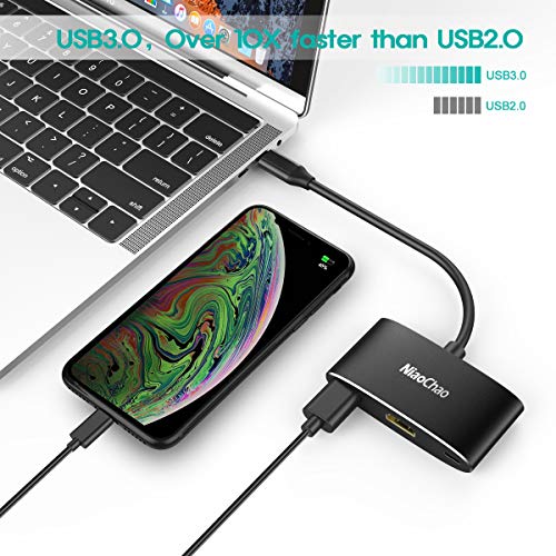 USB C to HDMI Adapter USB 3.1 Type C Thumderbolt 3 to HDMI,4K HDMI Output,USB 3.0 Port and USB-C Charging Port Compatible with MacBook/MacBook Pro/MacBook Air/iPad Pro/S8+/S9+/Projector/Monitor