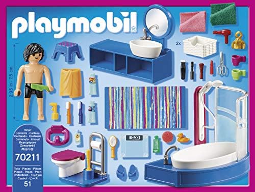 Playmobil Dollhouse 70211 Badezimmer Ab 4 Jahren Amazon De Spielzeug