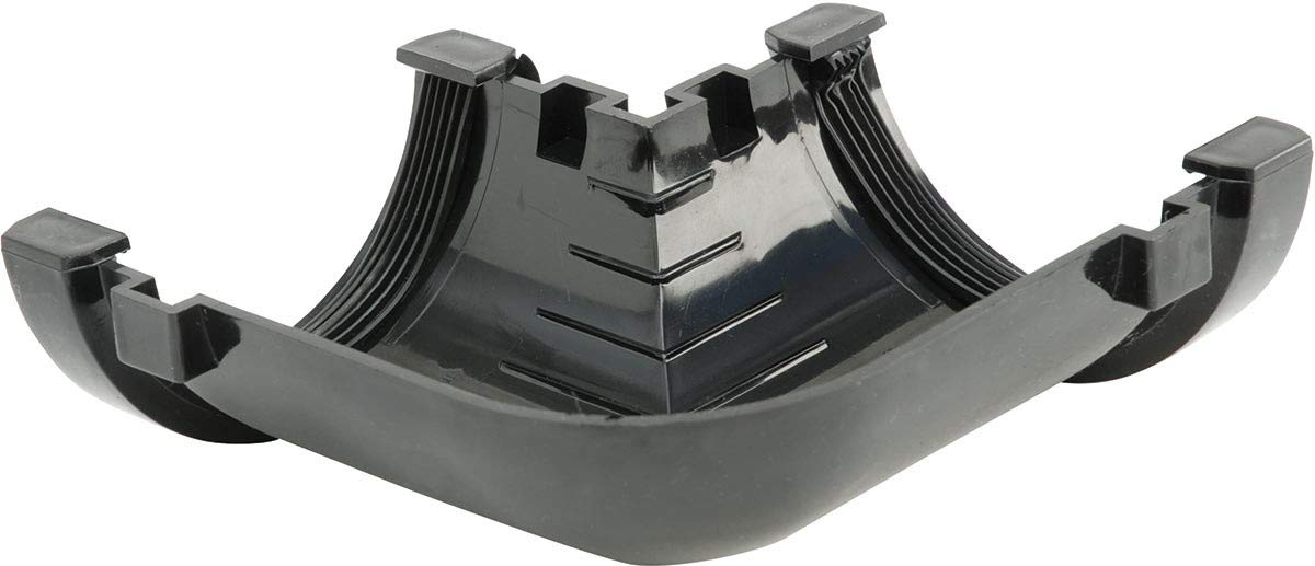 R29B Black 90 Degree Angle Hunter Miniline guttering for Sheds, Conservatory, Porch, Garage, Outbuilding NOT for Standard House guttering - Smaller