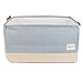 uxcell Collapsible Storage Baskets Cotton Linen Laundry Basket w Drawstring Closure Dual Handles for Nursery, Closet, Toys, Clothes (Stripe Pattern,XXXL)