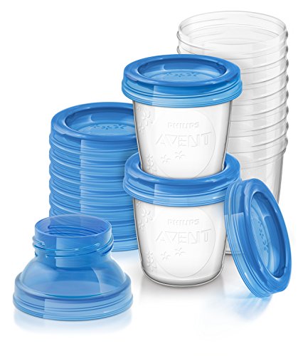 vasos de almacenamiento de leche materna philips avent, 6 onzas 