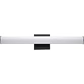 Maxim Rail-LED Bath Vanity Light with Tubular White Diffusers-4.75 inches high-Black Finish-24 Inch Size