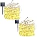 Lalapao 2 Pack Solar Powered LED Christmas String Lights 200 LED Xmas Copper Wire Starry Fairy Lights Waterproof Decorative Lighting with 8 Modes for Outdoor Indoor Tree Bedroom Garden (Warm White) primary