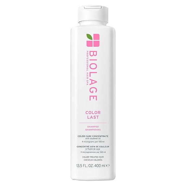 BIOLAGE COLOR LAST SHAMPOO – FOR COLOR-TREATED HAIR, NOURISHES, STRENGTHENS, HYDRATES, SOYBEAN OIL & STEARIC ACID, PARABEN & MINERAL OIL-FREE, VEGAN, 13.5 FL OZ, PACKAGING MAY VARY