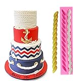 Anyana Fritters twist rope cake long border mould Silicone chocolate Fondant Mold marine Cake Decorating Gum Paste Kitchen Tool Sugar icing Baking decoration Pastry cupcake isomalt pie crust decor