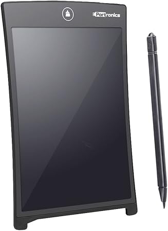 Portronics Portable RuffPad E-Writer 21.59Cm (8.5-inch) LCD with 4 Magnet, Stylus Drawing Handwriting Board, Black