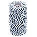 328 Feet Blue Bakers Twine,Cotton Crafts Christmas Holiday Twine,Dark Blue & White String