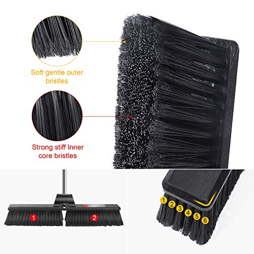 MASTERTOP 24" Push Broom Professional Outdoor Brooms with Stiff