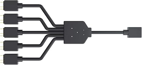 Cooler Master COOLERMASTER SPLITTER Cable 1 to 5 A-RGB 3 Pin 58 cm ...