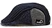 MOTINE Men's Knitted Wool Driving Duckbill Hat Warm Newsboy Flat Scally Cap(Deep Blue)