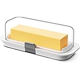 Pisol Butter Dish with Airtight Lid and Lock for 1 Stick Butter | Lockable, Sealing Ring, Dishwasher Safe, Measurement Marks, Non-Slip Pads, Easy to Scoop, For East/West Coast Butter