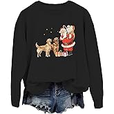 Golden Retriever Christmas Sweatshirt Santa Christmas Golden Retriever Shirt Long Sleeve